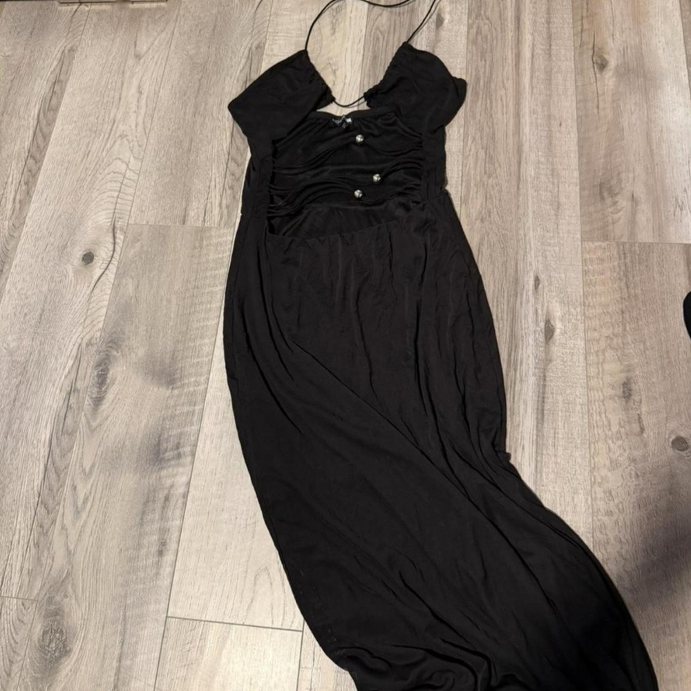 Fashion Nova Black Halter Dress With Silver Size XL